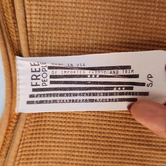 Free People Tan and White Ombre Long Sleeve‎ Top, Small Size - Picture 5 of 7